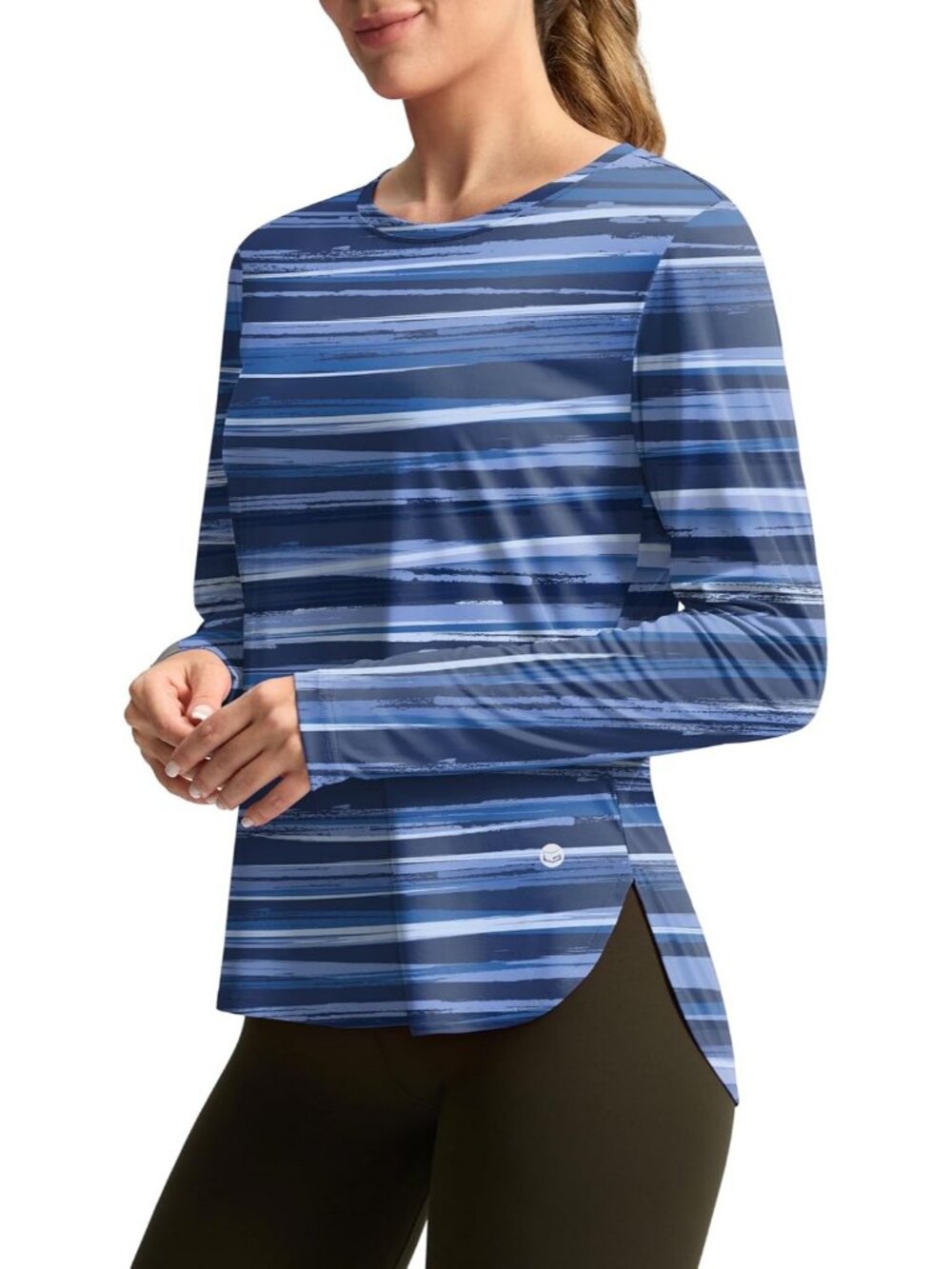 Women's Ripple Blue Long Sleeve Lightweight Quick Dry 50+ UV Protection Shirts